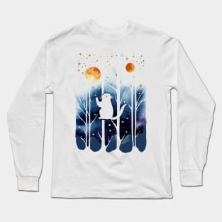 Galactic Otter Silhouette Long Sleeve T-Shirt